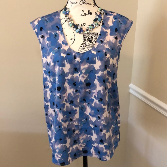 JCrew Factory Printed Cap-sleeve Shirttail Blouse - Picture 2 of 7